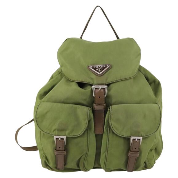 PRADA Backpack Nylon Green Silver - Picture 2 of 10